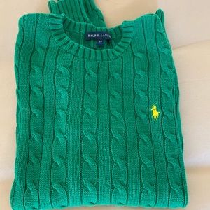 RALPH LAUREN COTTON CABLE-KNIT SWEATER SIZE SMALL